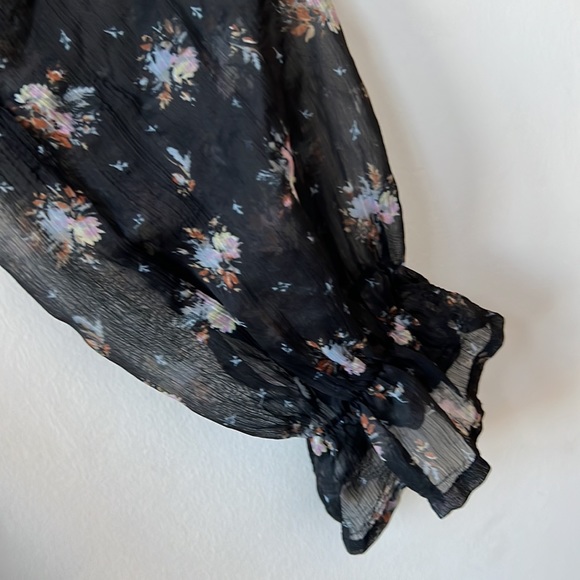 Top shop sheer floral button up - Picture 3 of 5